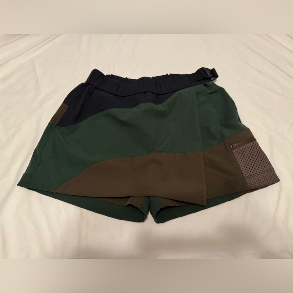 Outdoor Voices Green and Brown Mini Skirt